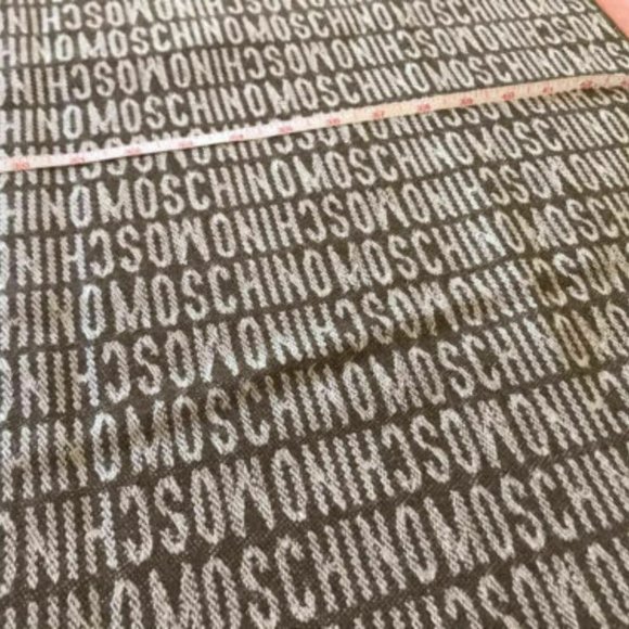 Moschino Logo Wool Scarf Shawl Women's Brown - Picture 5 of 10